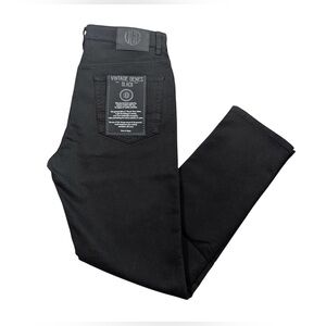 VGB Vintage Genes Black Slim Fit Comfort French Terry Denim Jeans Mens 34x30 NWT